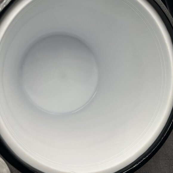 Vtg Mid Century MCM Ice Bucket Black Vinyl Clear Lucite Lid Barware Shelton Ware - Picture 11 of 14